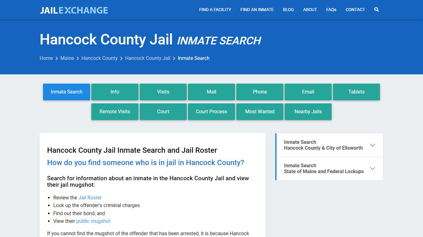 Inmate Search: Roster & Mugshots - Hancock County Jail, ME